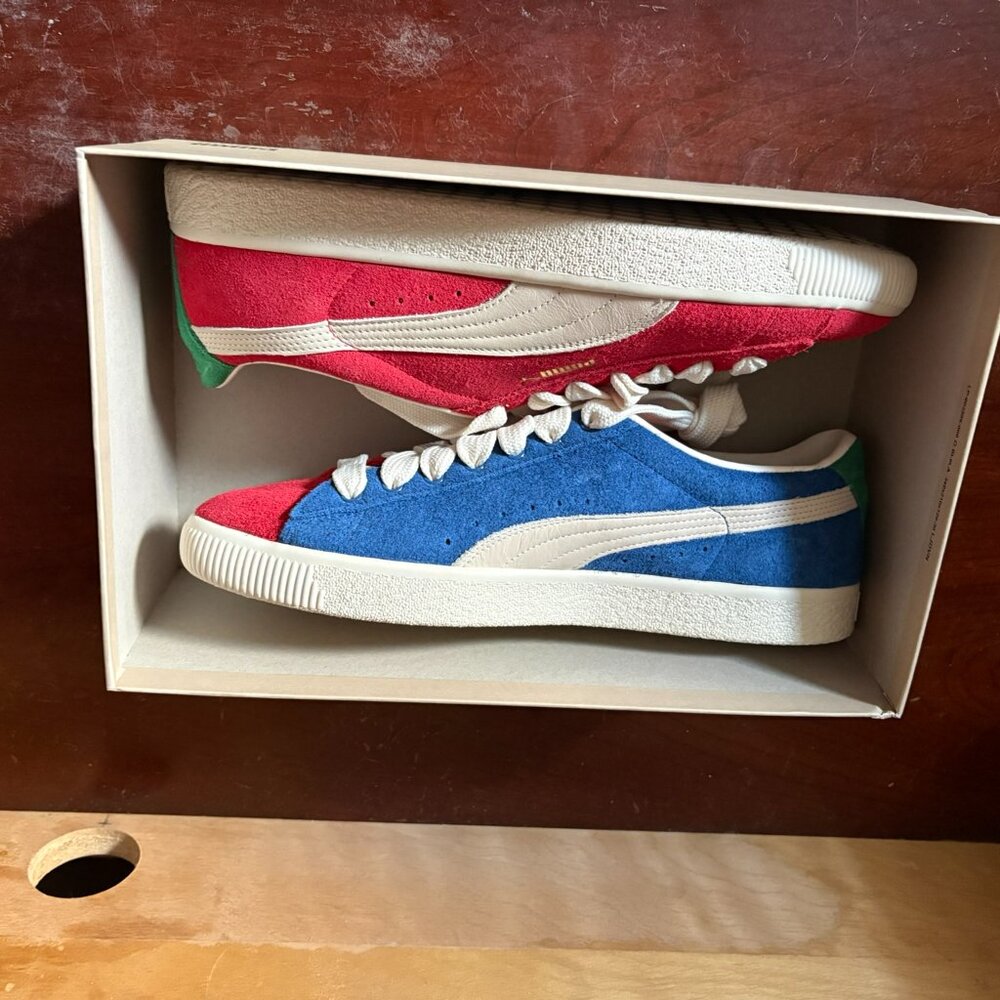 Puma Suede VTG Origins Red-Clyde Royal The Archive Rare tri-color sneakers